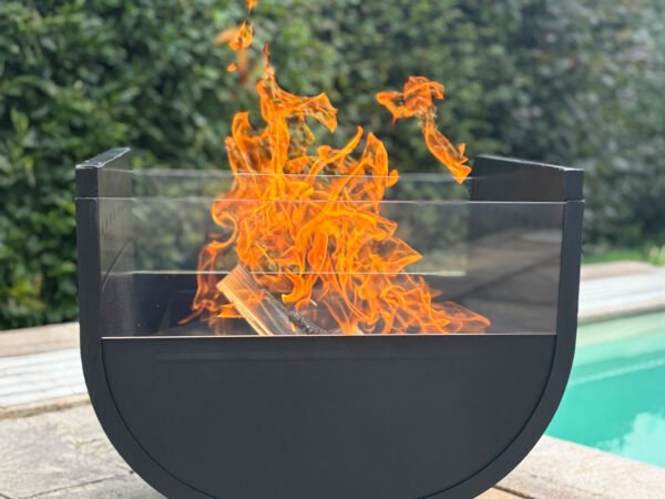 Lauko židinys Arcfire, U formos, su stiklu, 24 kg