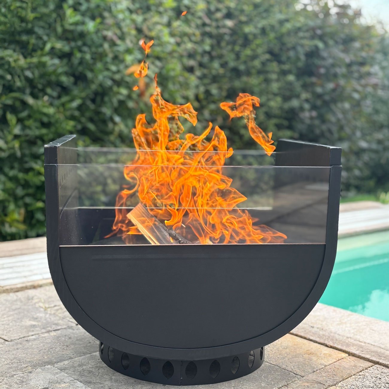 Lauko židinys Arcfire, U formos, su stiklu, 24 kg